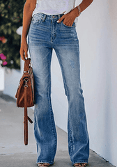 Flared Jeans Vintage High Waist Full Length Wide Leg Pants1
