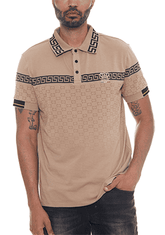 Italian Print Collared Polo Shirt
