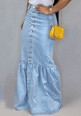 Mid-Calf Mermaid Trumpet Long Skirt