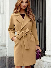 Wool Coat Warm Jackets Outerwear Belt Long Women Jacket Coats