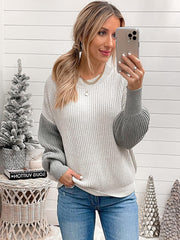 Patchwork Oversize Women's Sweater Pullover