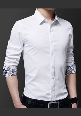 Men's Button Down Shirt with Oriental Inner Details