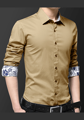 Men's Button Down Shirt with Oriental Inner Details1