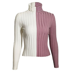 Women Patchwork Color Knitwear