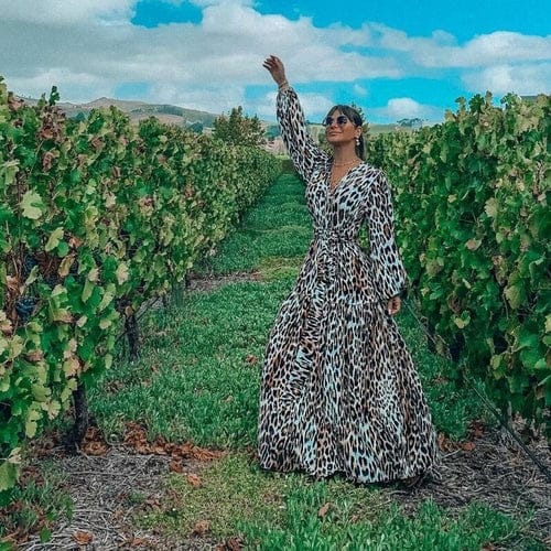 Sexy Leopard Print Bikini Cover-ups Sexy Cross Open Back Long Sleeve