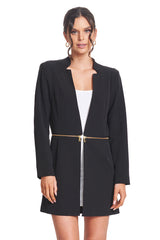 Convertible Three Way Notch Neck Blazer - Wear it long, half-zipped or