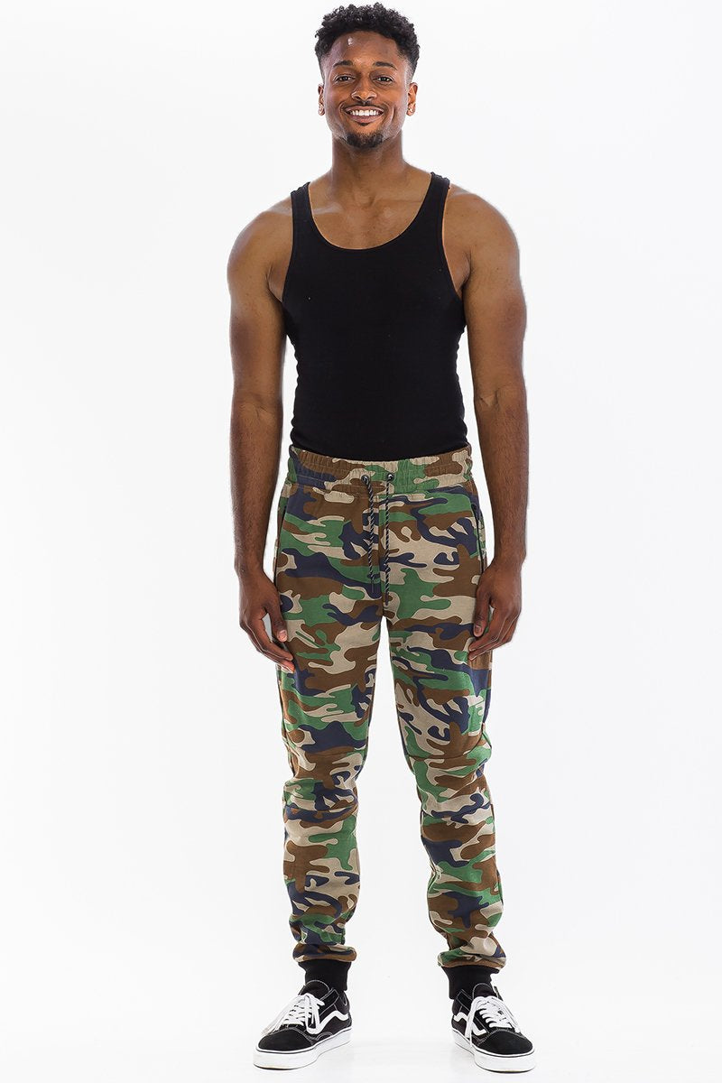 CAMOUFLAGE COTTON SWEAT PANTS