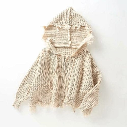 Casual Tassel Hooded Knitted Sweater